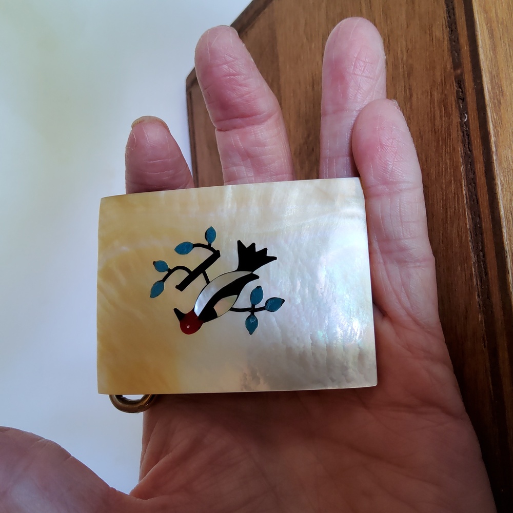 Solid Brass With MOP beltbuckle - Picture 8 of 8